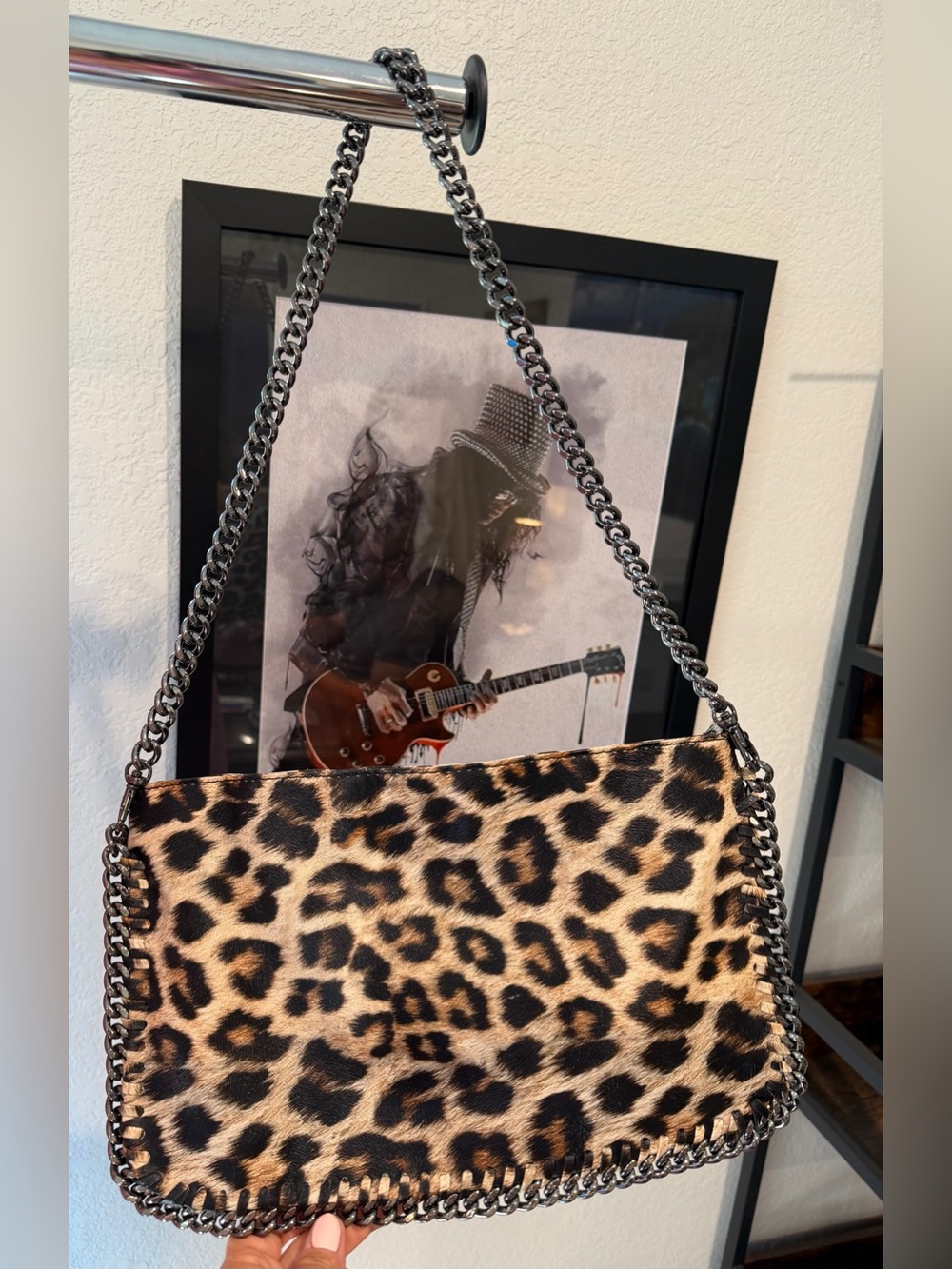 Leopard Print Chain Shoulder Bag - Women's Animal Print Handbag